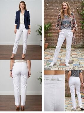 Stehmann Ina Straight Leg White Trousers - Women’s Size 10